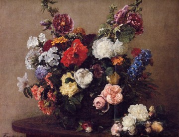  floral Pintura - Ramo de Flores Diversas Henri Fantin Latour floral